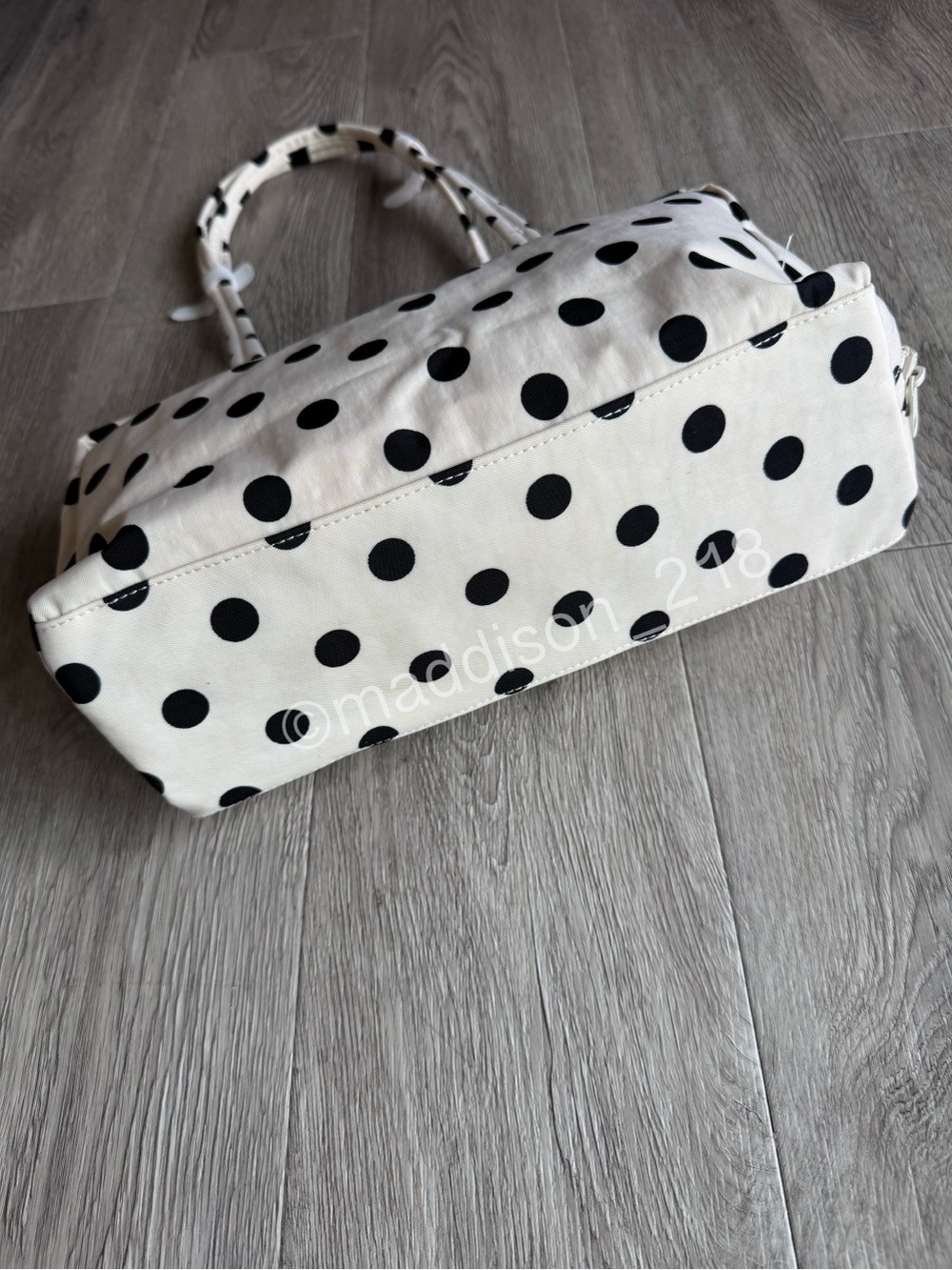Baggu Polka Dot Bowler Bag Cream Black Urban Outfitters New with Tags - Picture 8 of 12